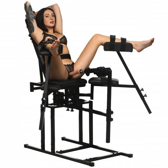 Leg Spreader Obidience Chair With Sex Machine