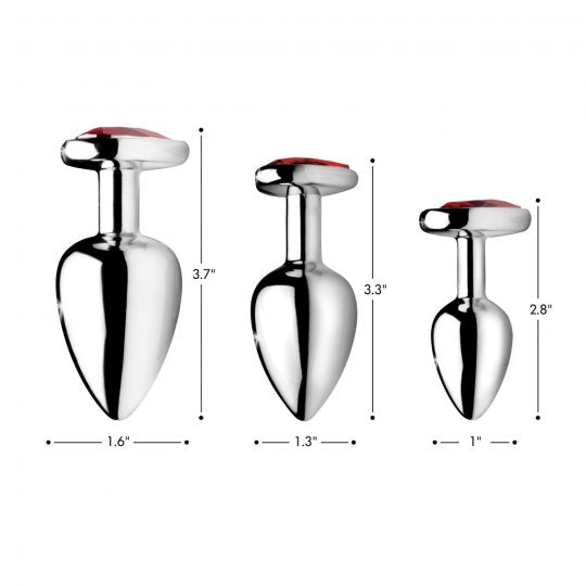 Red Heart Gem Anal Plug Set
