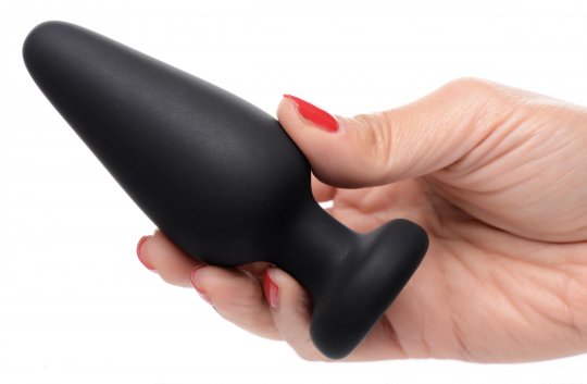 Light Up Silicone Anal Plug - Black
